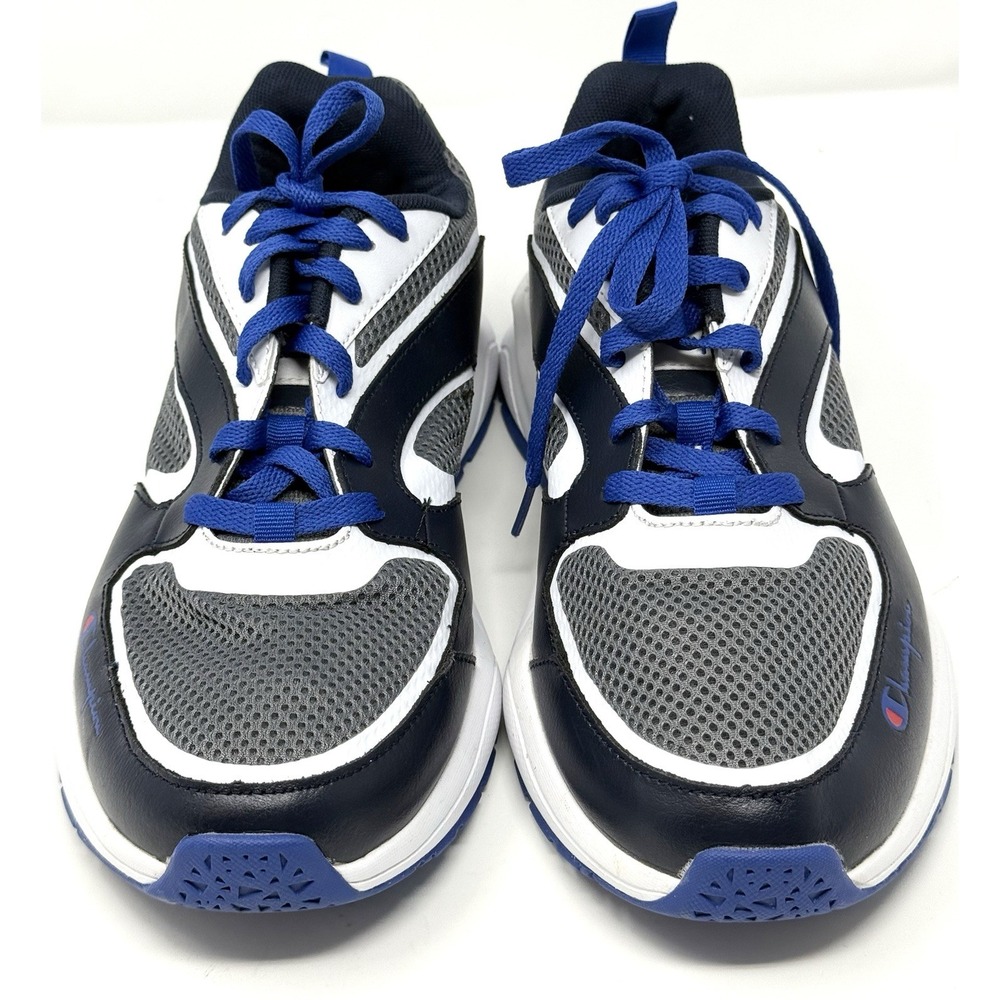 Champion Men's Sneakers Size 10 M Black Gray White Blue Leather Athletic Shoes - Picture 6 of 9
